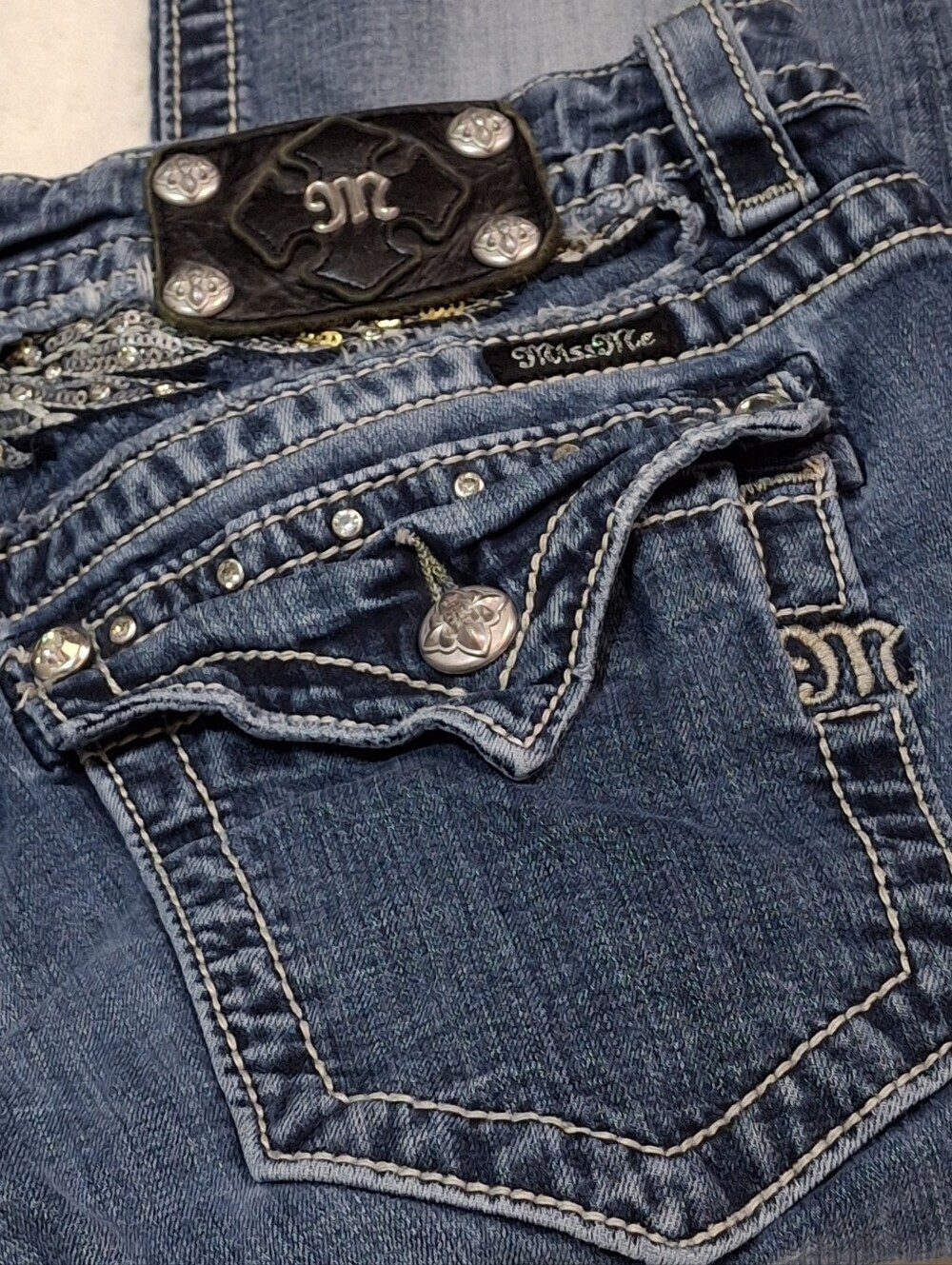Miss Me Embellished Denim Jeans Style JP5942 Women Size 30 (Please READ)
